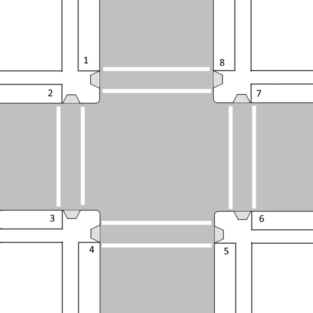 Standard 8 Button Intersection